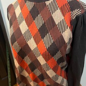 New York & Co Sz L 70s style Turtleneck Orange Brown, Retro